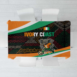 Ivory Coast Elephants Football Tablecloth Soccer with Tribal Pattern - African Pride
