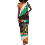 Ivory Coast Elephants Football Tank Maxi Dress Soccer with Tribal Pattern - African Pride