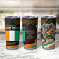 Ivory Coast Elephants Football Tumbler Cup Soccer with Tribal Pattern - African Pride