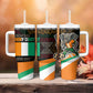 Ivory Coast Elephants Football Tumbler With Handle Soccer with Tribal Pattern - African Pride