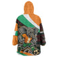Ivory Coast Elephants Football Wearable Blanket Hoodie Soccer with Tribal Pattern - African Pride