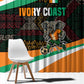 Ivory Coast Elephants Football Window Curtain Soccer with Tribal Pattern - African Pride