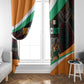 Ivory Coast Elephants Football Window Curtain Soccer with Tribal Pattern - African Pride