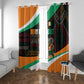 Ivory Coast Elephants Football Window Curtain Soccer with Tribal Pattern - African Pride