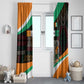Ivory Coast Elephants Football Window Curtain Soccer with Tribal Pattern - African Pride