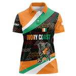 Ivory Coast Elephants Football Women Polo Shirt Soccer with Tribal Pattern - African Pride
