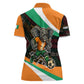 Ivory Coast Elephants Football Women Polo Shirt Soccer with Tribal Pattern - African Pride