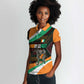 Ivory Coast Elephants Football Women Polo Shirt Soccer with Tribal Pattern - African Pride