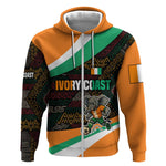 Ivory Coast Elephants Football Zip Hoodie Soccer with Tribal Pattern - African Pride