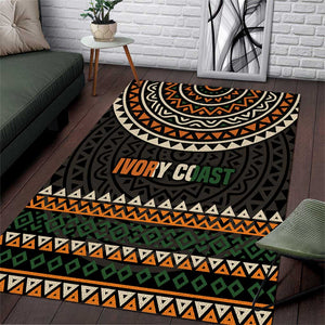 Ivory Coast African Pattern Area Rug Ethnic Geometric and National Motto - African Pride