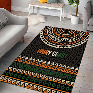 Ivory Coast African Pattern Area Rug Ethnic Geometric and National Motto - African Pride
