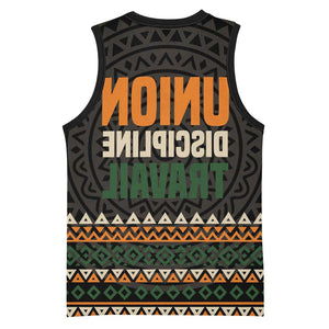 Ivory Coast African Pattern Basketball Jersey Ethnic Geometric and National Motto - African Pride