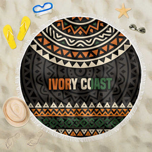 Ivory Coast African Pattern Beach Blanket Ethnic Geometric and National Motto - African Pride