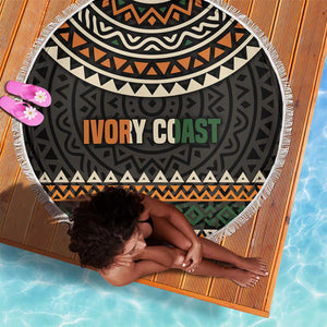 Ivory Coast African Pattern Beach Blanket Ethnic Geometric and National Motto - African Pride