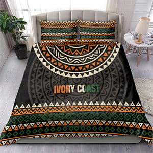 Ivory Coast African Pattern Bedding Set Ethnic Geometric and National Motto - African Pride