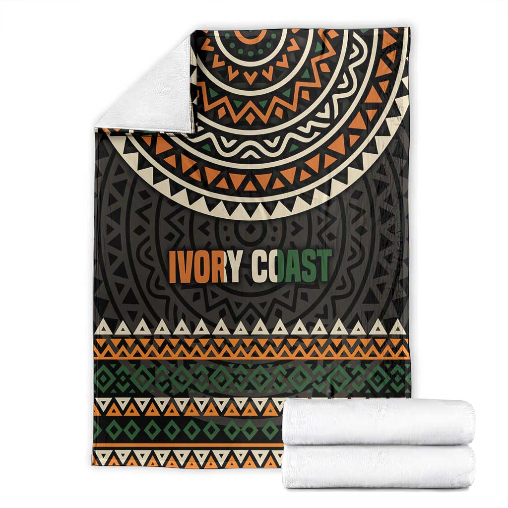 Ivory Coast African Pattern Blanket Ethnic Geometric and National Motto - African Pride