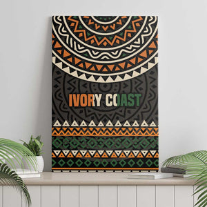 Ivory Coast African Pattern Canvas Wall Art Ethnic Geometric and National Motto - African Pride