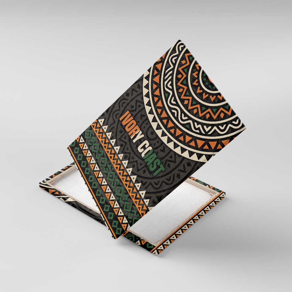 Ivory Coast African Pattern Canvas Wall Art Ethnic Geometric and National Motto - African Pride