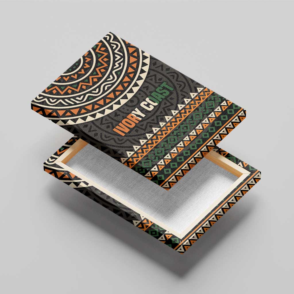 Ivory Coast African Pattern Canvas Wall Art Ethnic Geometric and National Motto - African Pride