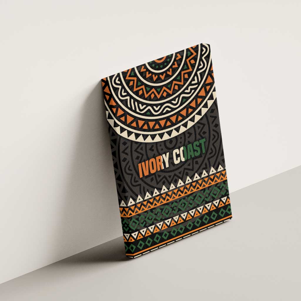 Ivory Coast African Pattern Canvas Wall Art Ethnic Geometric and National Motto - African Pride