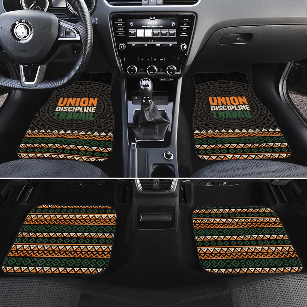 Ivory Coast African Pattern Car Mats Ethnic Geometric and National Motto - African Pride