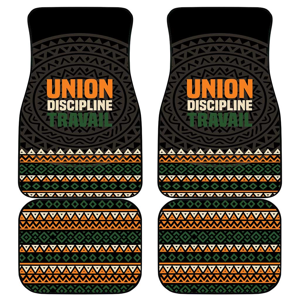 Ivory Coast African Pattern Car Mats Ethnic Geometric and National Motto - African Pride