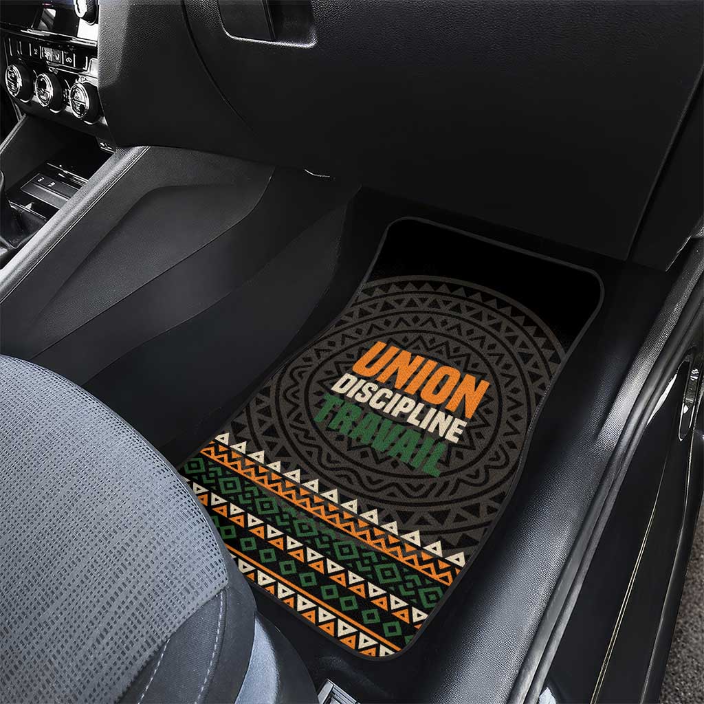 Ivory Coast African Pattern Car Mats Ethnic Geometric and National Motto - African Pride