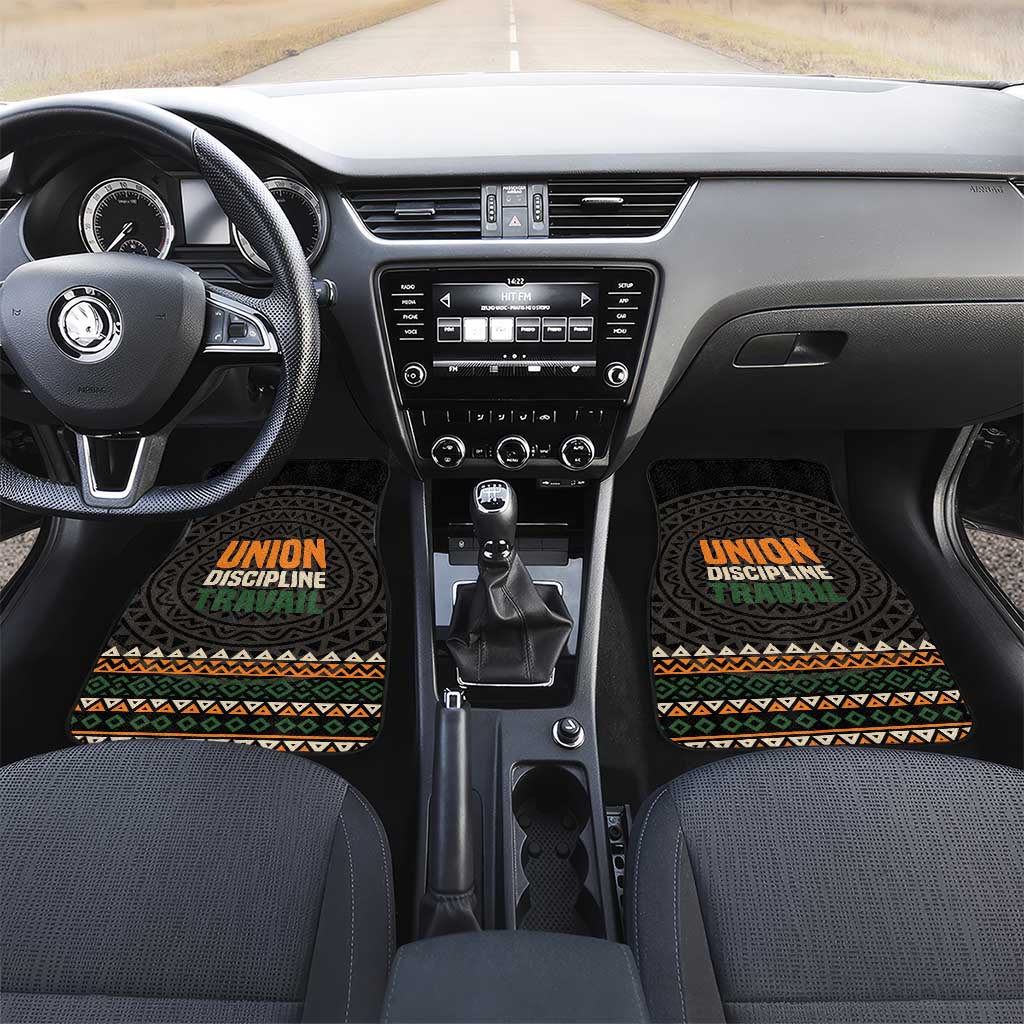 Ivory Coast African Pattern Car Mats Ethnic Geometric and National Motto - African Pride