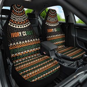 Ivory Coast African Pattern Car Seat Cover Ethnic Geometric and National Motto - African Pride