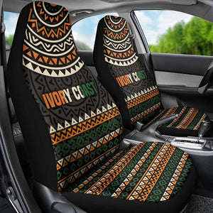 Ivory Coast African Pattern Car Seat Cover Ethnic Geometric and National Motto - African Pride