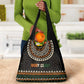 Ivory Coast African Pattern Grocery Bag Ethnic Geometric and National Motto - African Pride