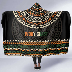 Ivory Coast African Pattern Hooded Blanket Ethnic Geometric and National Motto - African Pride