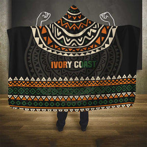 Ivory Coast African Pattern Hooded Blanket Ethnic Geometric and National Motto - African Pride
