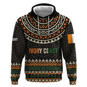 Ivory Coast African Pattern Hoodie Ethnic Geometric and National Motto - African Pride