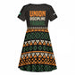 Ivory Coast African Pattern Kid Short Sleeve Dress Ethnic Geometric and National Motto - African Pride