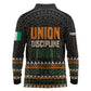 Ivory Coast African Pattern Long Sleeve Polo Shirt Ethnic Geometric and National Motto - African Pride