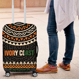 Ivory Coast African Pattern Luggage Cover Ethnic Geometric and National Motto - African Pride