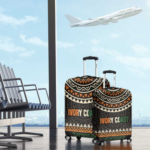 Ivory Coast African Pattern Luggage Cover Ethnic Geometric and National Motto - African Pride