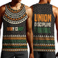 Ivory Coast African Pattern Men Tank Top Ethnic Geometric and National Motto - African Pride