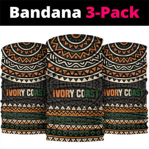 Ivory Coast African Pattern Neck Gaiter Ethnic Geometric and National Motto - African Pride