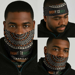 Ivory Coast African Pattern Neck Gaiter Ethnic Geometric and National Motto - African Pride