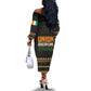 Ivory Coast African Pattern Off The Shoulder Long Sleeve Dress Ethnic Geometric and National Motto - African Pride
