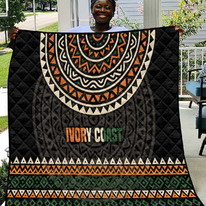 Ivory Coast African Pattern Quilt Ethnic Geometric and National Motto - African Pride