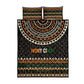 Ivory Coast African Pattern Quilt Bed Set Ethnic Geometric and National Motto - African Pride