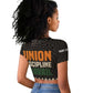 Ivory Coast African Pattern Raglan Cropped T shirt Ethnic Geometric and National Motto - African Pride