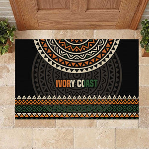 Ivory Coast African Pattern Rubber Doormat Ethnic Geometric and National Motto - African Pride