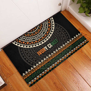 Ivory Coast African Pattern Rubber Doormat Ethnic Geometric and National Motto - African Pride