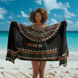 Ivory Coast African Pattern Sarong Ethnic Geometric and National Motto - African Pride