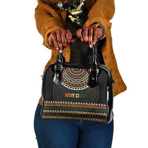 Ivory Coast African Pattern Shoulder Handbag Ethnic Geometric and National Motto - African Pride