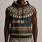 Ivory Coast African Pattern Sleeveless Hoodie Ethnic Geometric and National Motto - African Pride